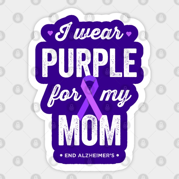 I Wear Purple For My Mom Alzheimer's Awareness Sticker by Happy Lime